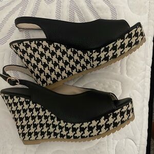 Peep toe wedge sandal